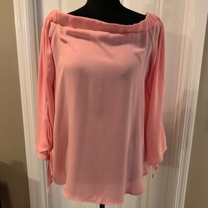 Off the shoulder, Pink Blouse, Adrienne, Small
